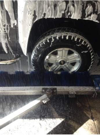Back of truck soaped up