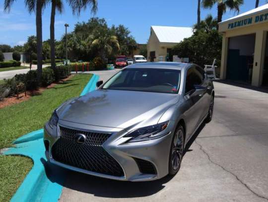 Silver-Lexus-car-with-shiny-exterior