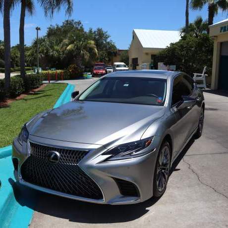 Silver-Lexus-car-with-shiny-exterior