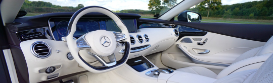 mercedes interiror with white leather